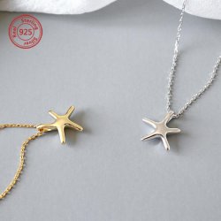 small seastar necklace with 18k gold plating  small seastar necklace with 18k gold plating